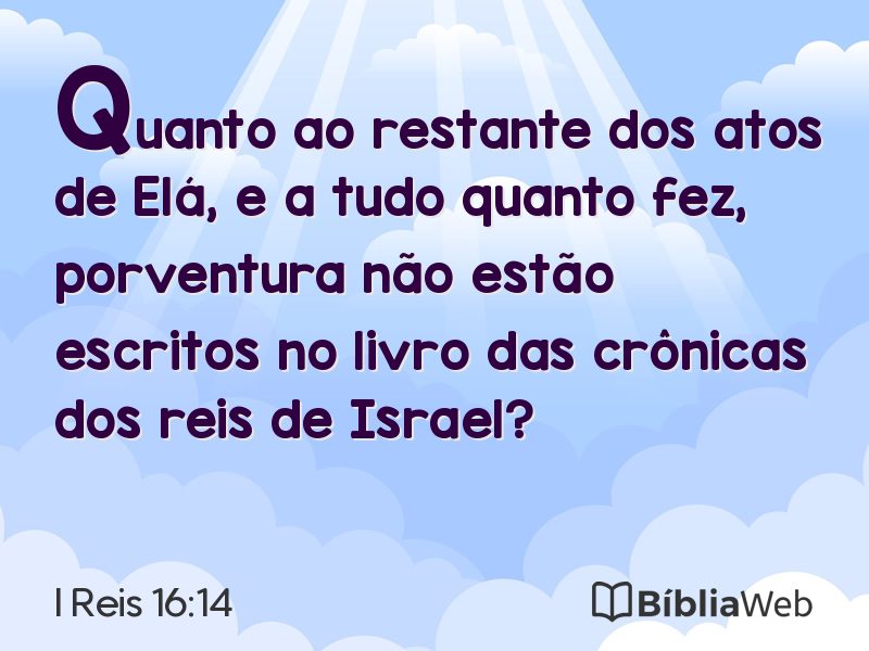 I Reis 16:14 em imagem para compartilhar