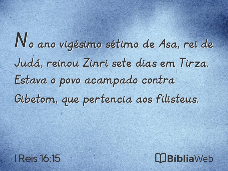 I Reis 16:15 em imagem para compartilhar