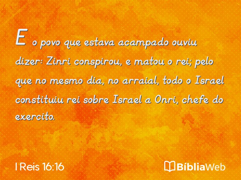 I Reis 16:16 em imagem para compartilhar