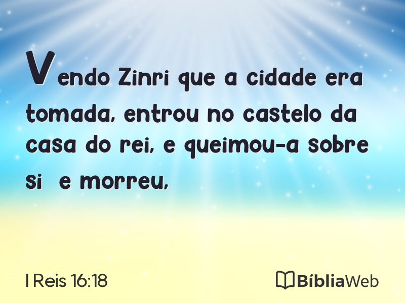 I Reis 16:18 em imagem para compartilhar