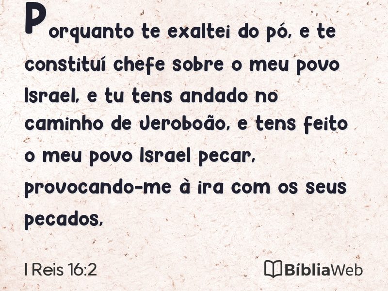 I Reis 16:2 em imagem para compartilhar