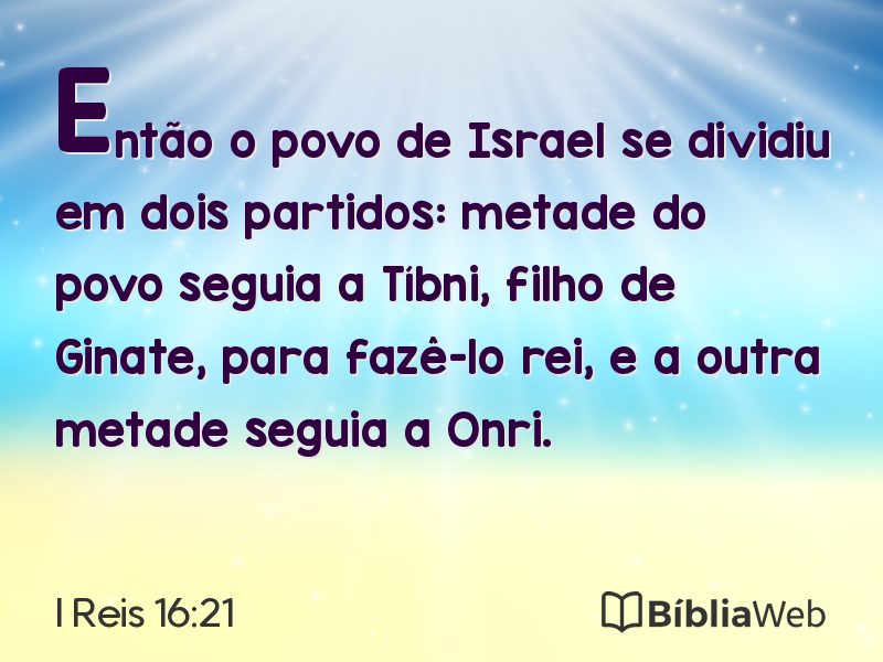 I Reis 16:21 em imagem para compartilhar