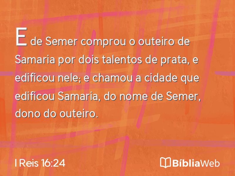 I Reis 16:24 em imagem para compartilhar