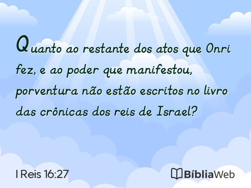 I Reis 16:27 em imagem para compartilhar