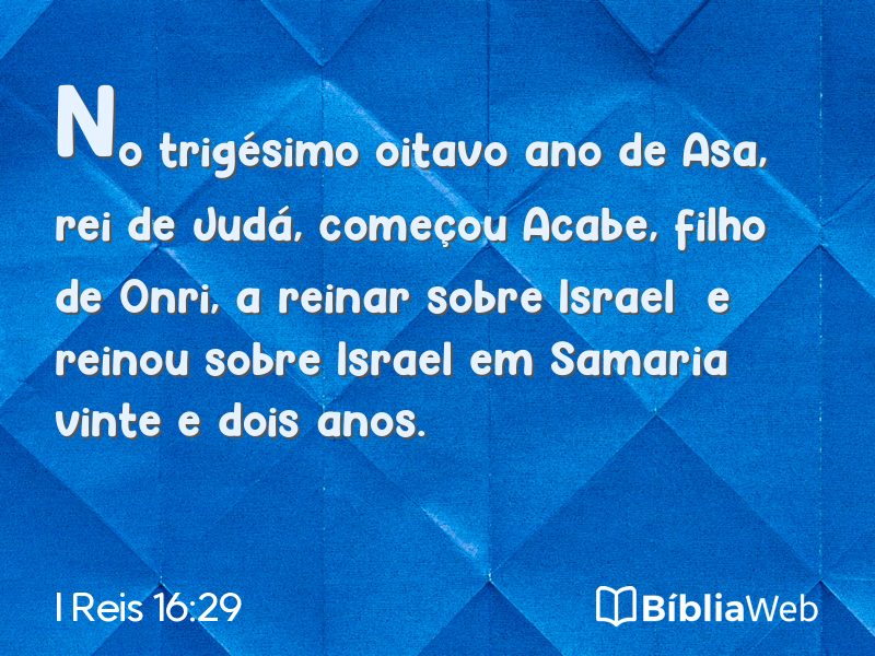I Reis 16:29 em imagem para compartilhar