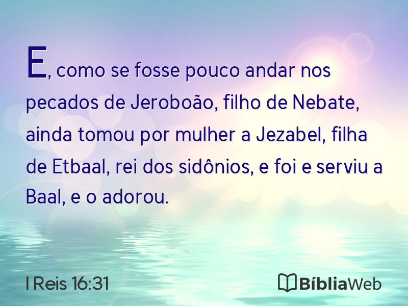 I Reis 16:31 em imagem para compartilhar