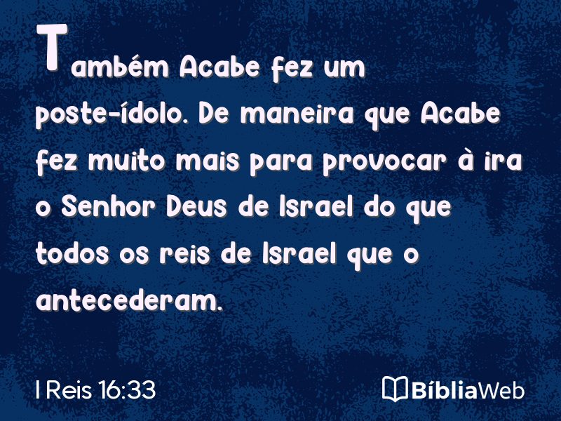 I Reis 16:33 em imagem para compartilhar