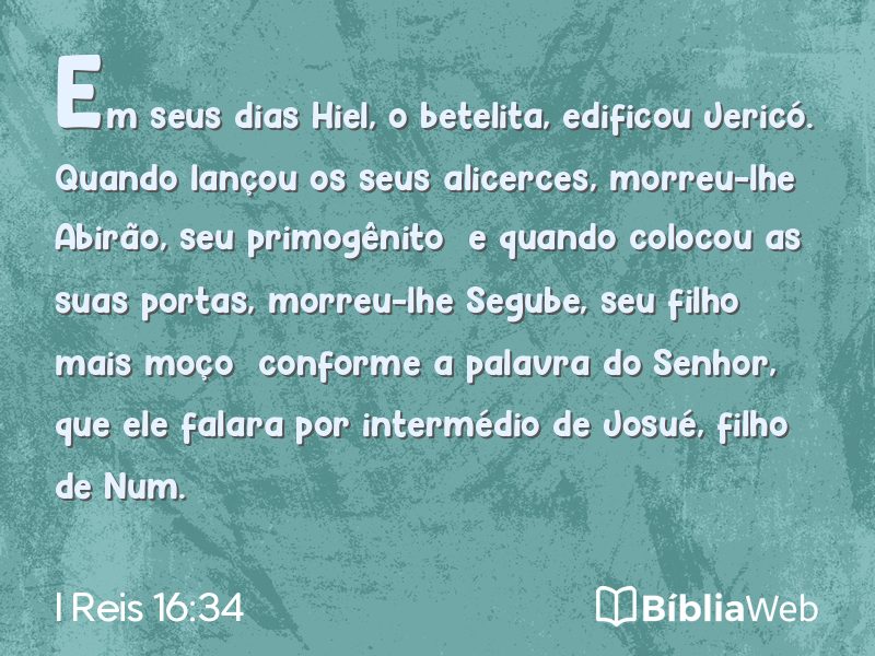 I Reis 16:34 em imagem para compartilhar