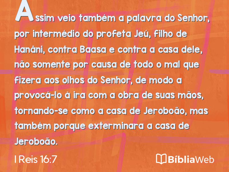 I Reis 16:7 em imagem para compartilhar