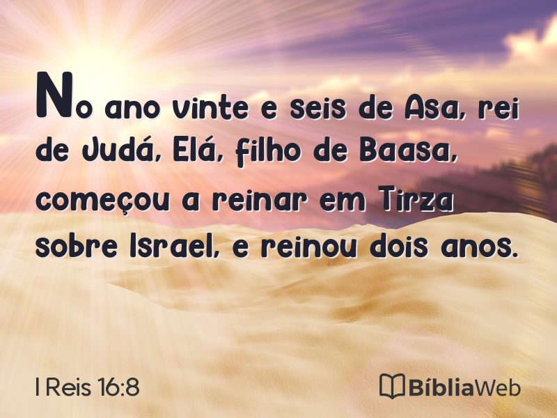 I Reis 16:8 em imagem para compartilhar