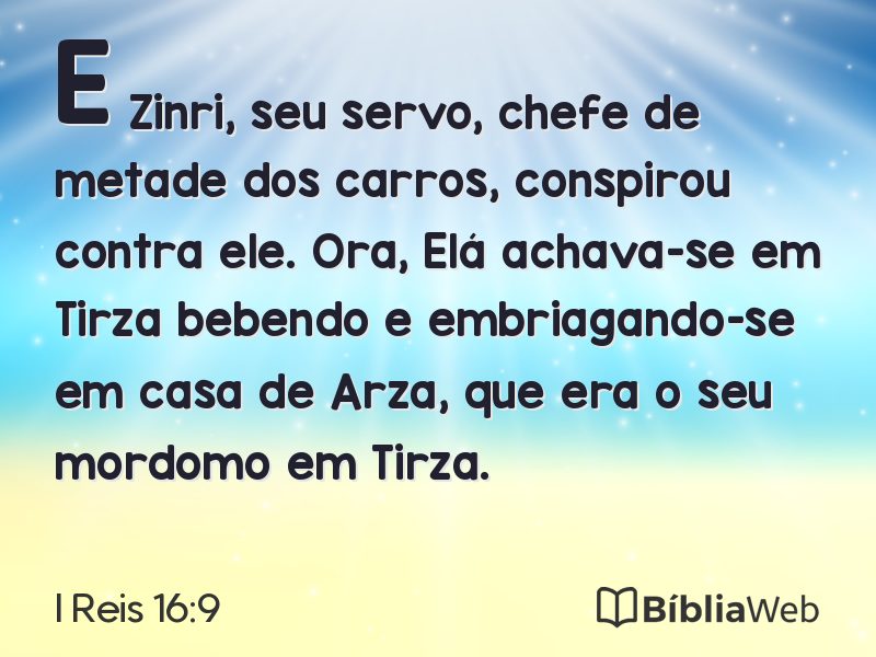 I Reis 16:9 em imagem para compartilhar