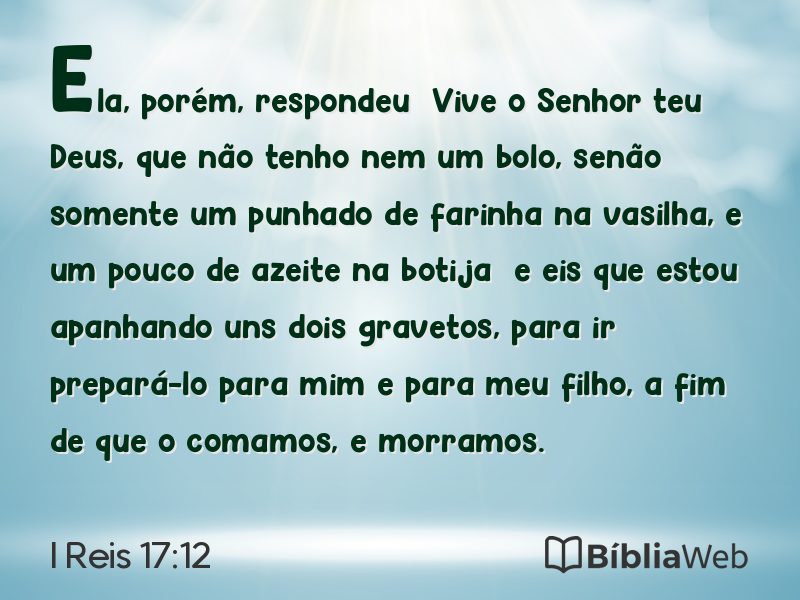 I Reis 17:12 em imagem para compartilhar