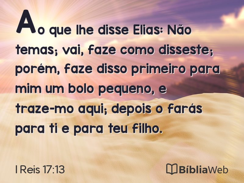 I Reis 17:13 em imagem para compartilhar