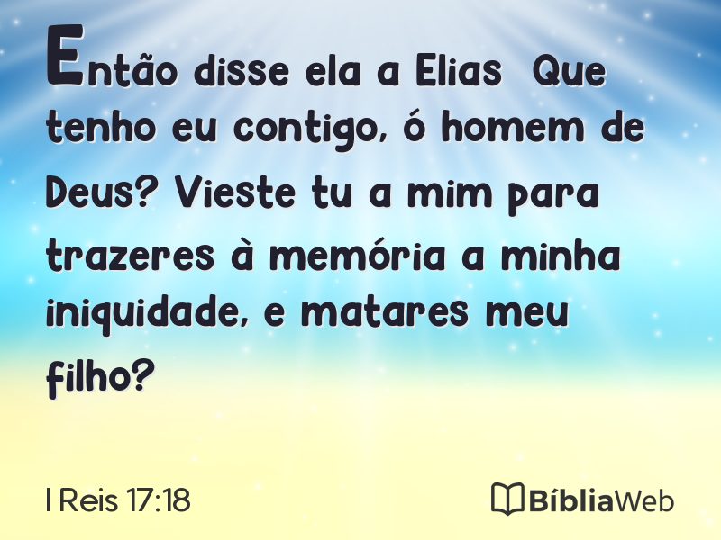 I Reis 17:18 em imagem para compartilhar
