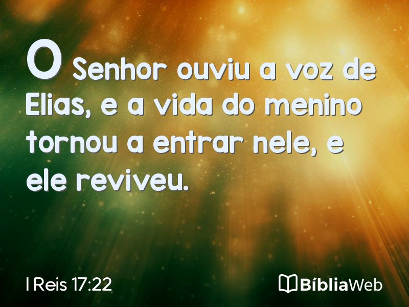 I Reis 17:22 em imagem para compartilhar