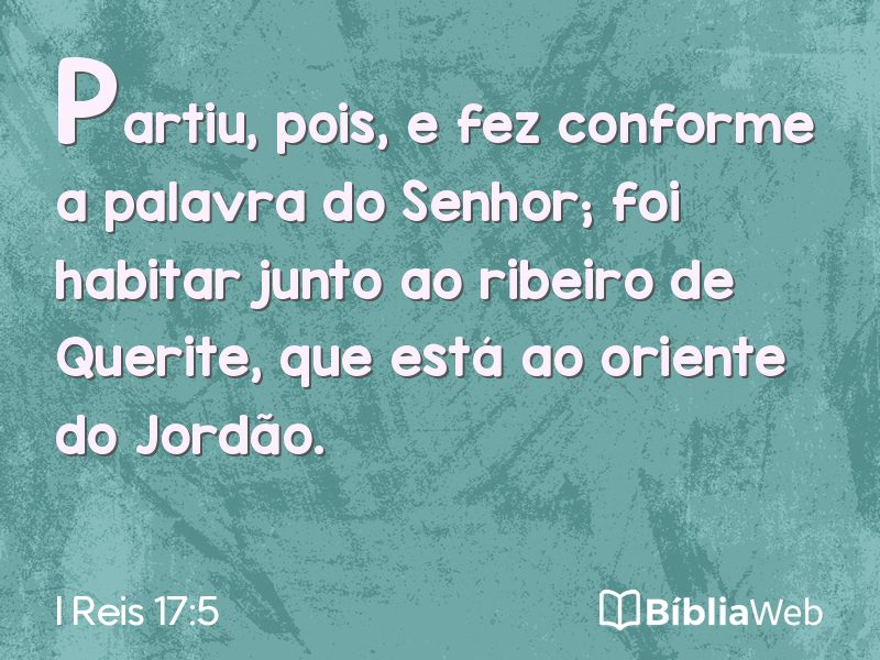 I Reis 17:5 em imagem para compartilhar