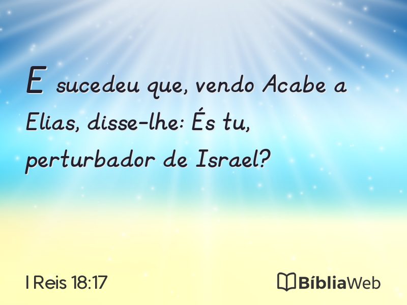 I Reis 18:17 em imagem para compartilhar