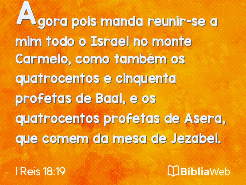 I Reis 18:19 em imagem para compartilhar