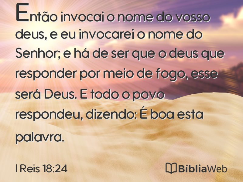 I Reis 18:24 em imagem para compartilhar