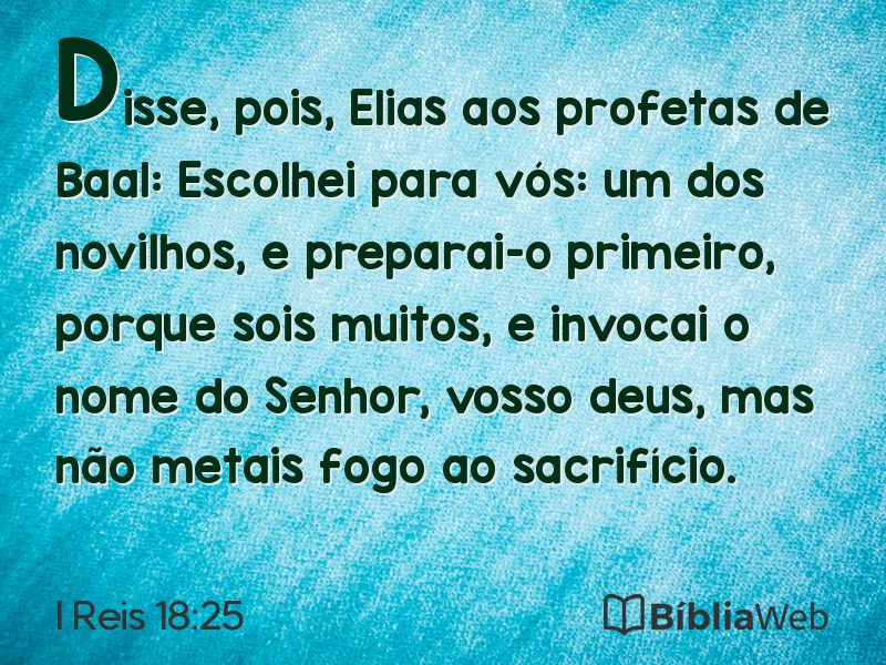 I Reis 18:25 em imagem para compartilhar