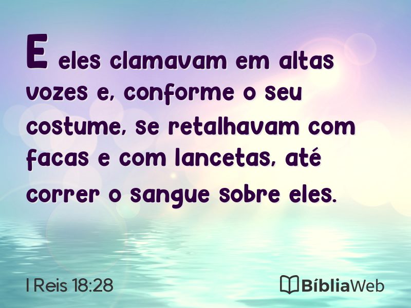 I Reis 18:28 em imagem para compartilhar