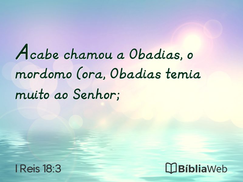 I Reis 18:3 em imagem para compartilhar