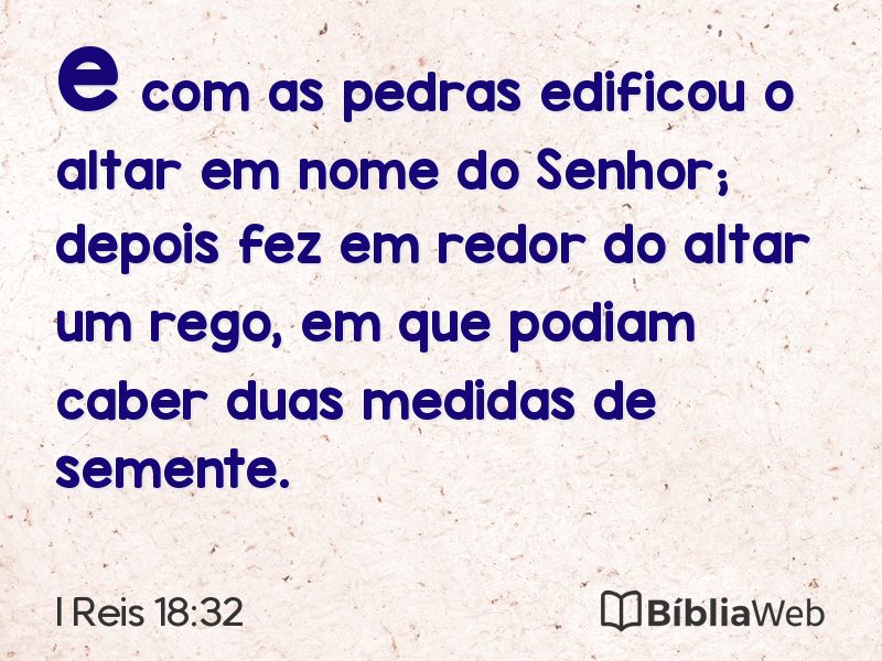 I Reis 18:32 em imagem para compartilhar
