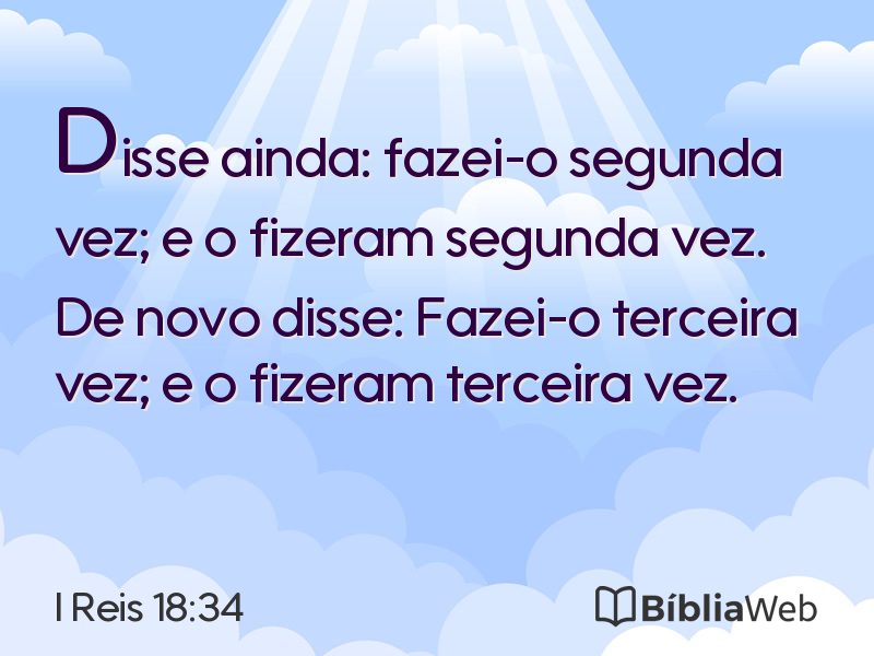 I Reis 18:34 em imagem para compartilhar