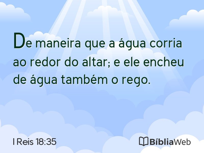 I Reis 18:35 em imagem para compartilhar