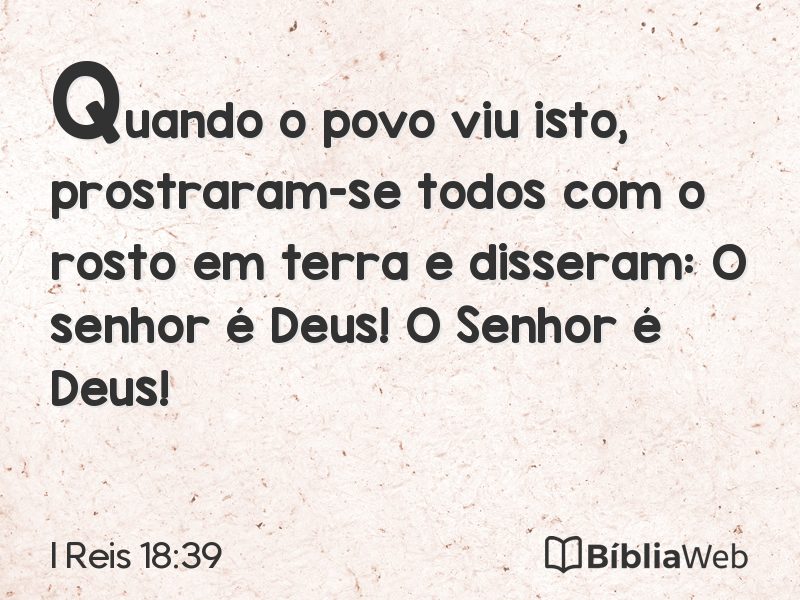 I Reis 18:39 em imagem para compartilhar