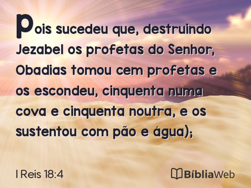 I Reis 18:4 em imagem para compartilhar