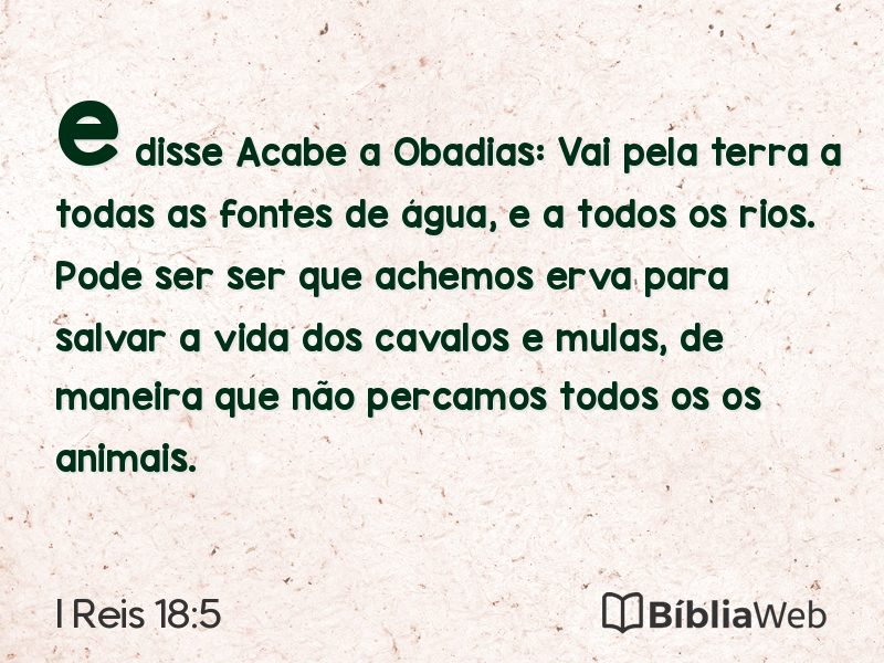 I Reis 18:5 em imagem para compartilhar