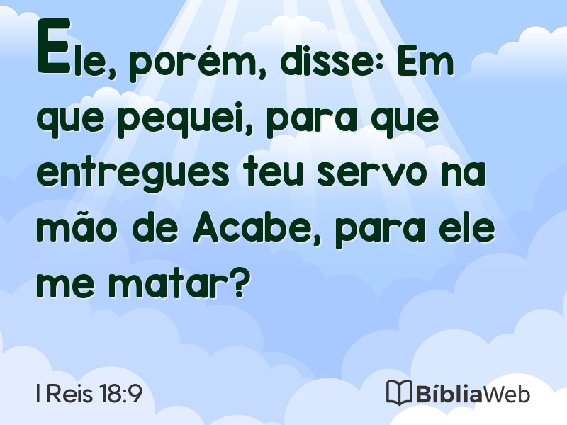 I Reis 18:9 em imagem para compartilhar
