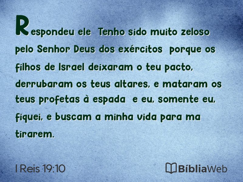I Reis 19:10 em imagem para compartilhar