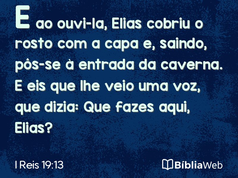 I Reis 19:13 em imagem para compartilhar