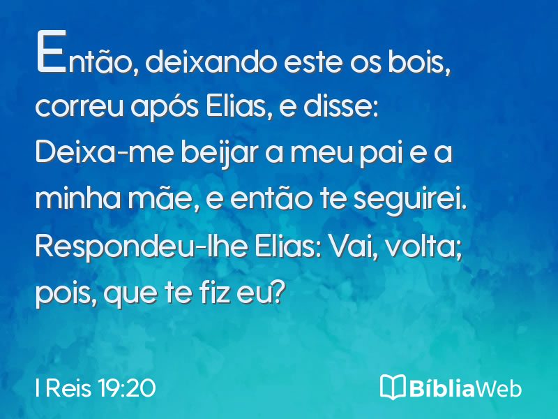 I Reis 19:20 em imagem para compartilhar