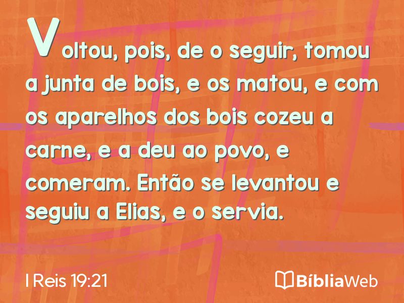 I Reis 19:21 em imagem para compartilhar