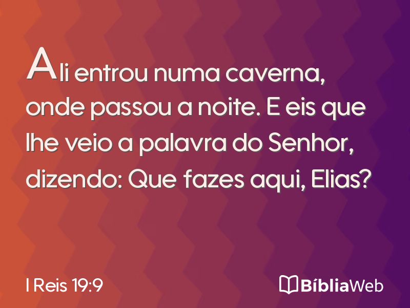 I Reis 19:9 em imagem para compartilhar