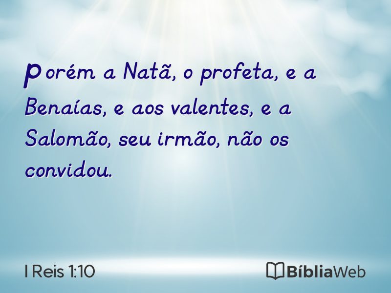 I Reis 1:10 em imagem para compartilhar