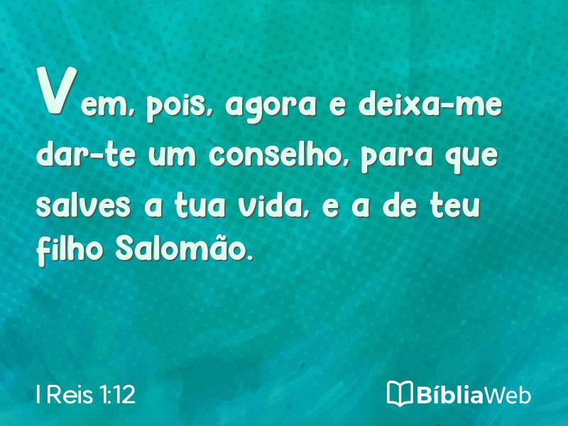 I Reis 1:12 em imagem para compartilhar