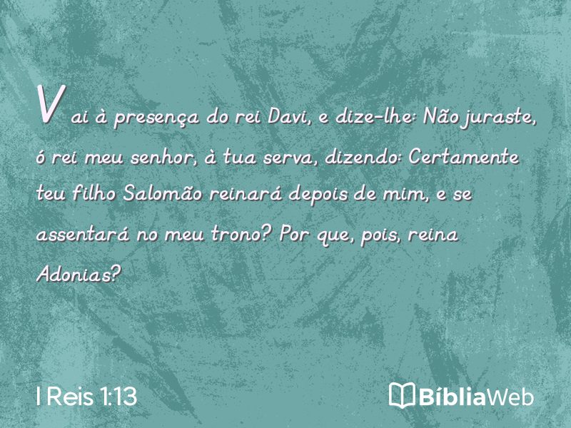 I Reis 1:13 em imagem para compartilhar