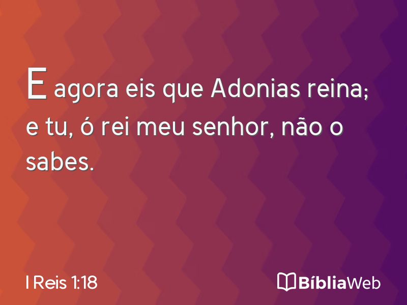 I Reis 1:18 em imagem para compartilhar
