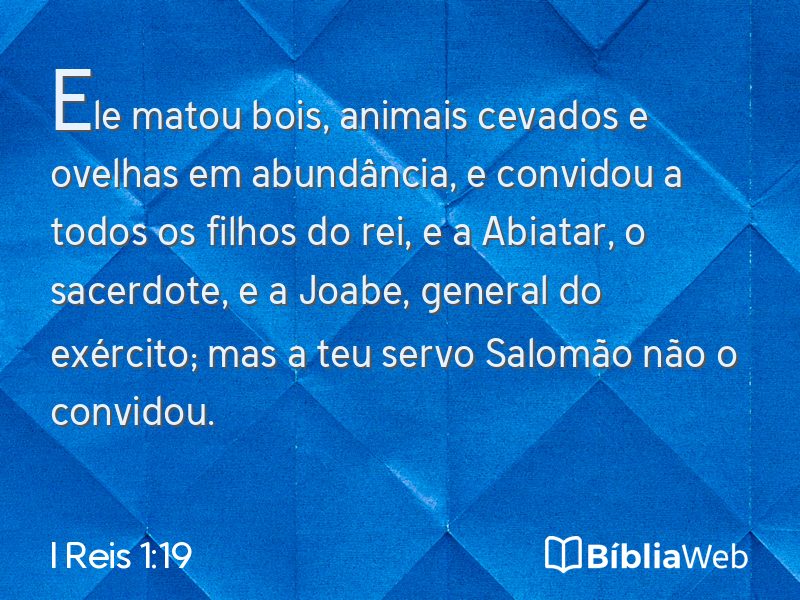 I Reis 1:19 em imagem para compartilhar