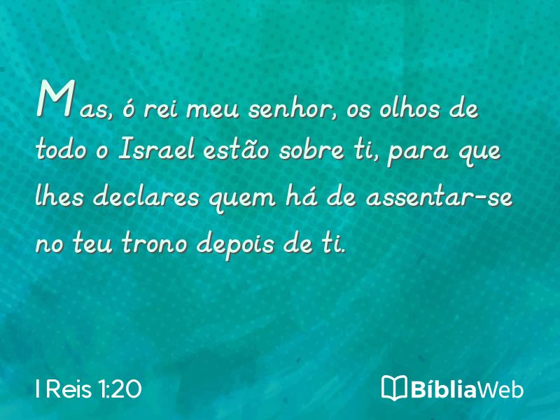 I Reis 1:20 em imagem para compartilhar
