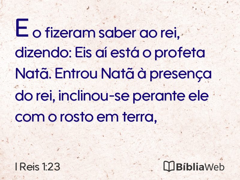 I Reis 1:23 em imagem para compartilhar