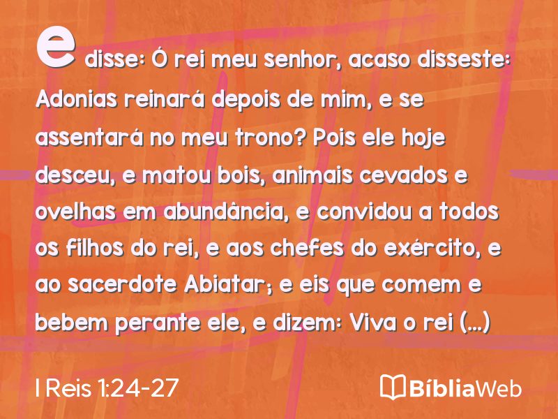 I Reis 1:24-27 em imagem para compartilhar