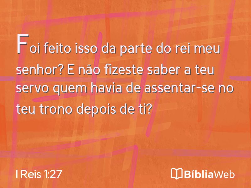 I Reis 1:27 em imagem para compartilhar