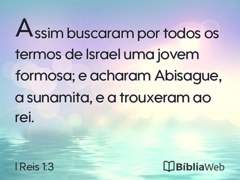 I Reis 1:3 em imagem para compartilhar