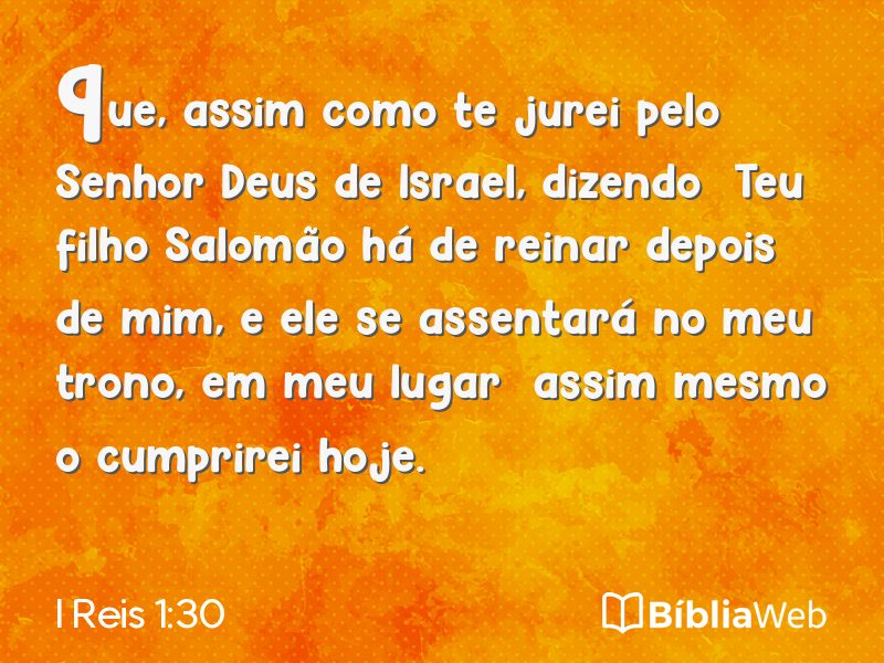 I Reis 1:30 em imagem para compartilhar