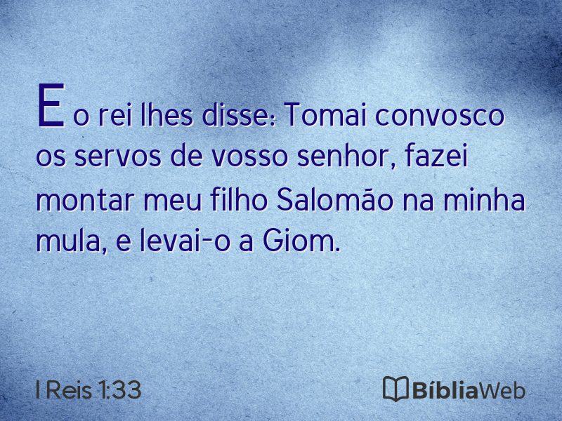 I Reis 1:33 em imagem para compartilhar